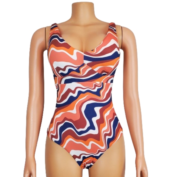 KNIX Deep V One Piece Swim Suit Heat Wave - Picture 2 of 9